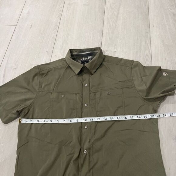 Kuhl Shirt Mens Green Stealth Button Snap Short Sleeve Lightweight Outdoors size - Picture 3 of 7